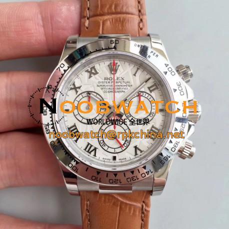 Replica Rolex Daytona Cosmograph 116520 JH Stainless Steel White Dial Swiss 4130 Run 6@SEC