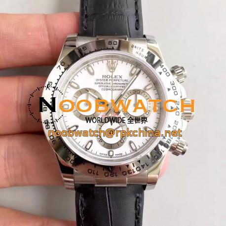 Replica Rolex Daytona Cosmograph 116520 JH Stainless Steel White Dial Swiss 4130 Run 6@SEC