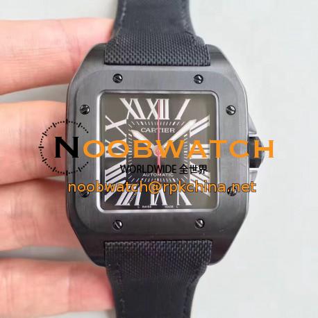 Replica Cartier Santos 100 XL WSSA0006 V6 PVD Black Dial Swiss 2824-2