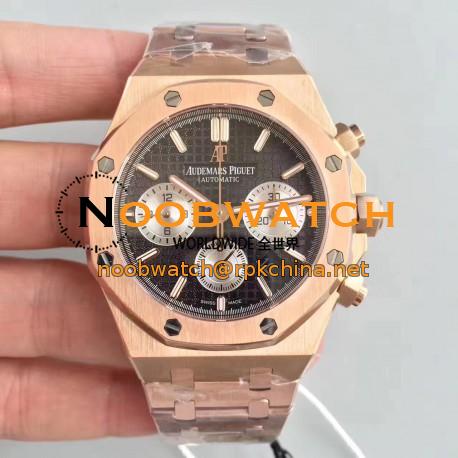 Replica Audemars Piguet Royal Oak Chronograph 26331 JH Rose Gold Black Dial Swiss 7750