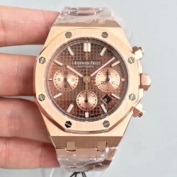 Replica Audemars Piguet Royal Oak Chronograph 26331 JH Rose Gold Chocolate Dial Swiss 7750