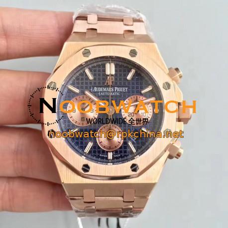 Replica Audemars Piguet Royal Oak Chronograph 26331 JH Rose Gold Blue Dial Swiss 7750