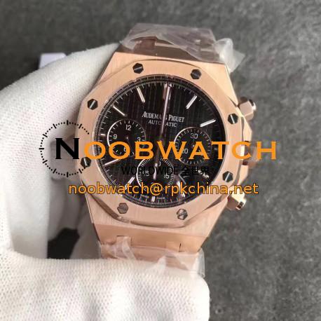 Replica Audemars Piguet Royal Oak Chronograph 26331 JH Rose Gold Black Dial Swiss 7750