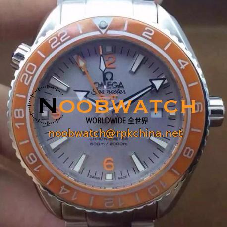 Replica Omega Seamaster Planet Ocean GMT Stainless Steel Gray Dial Swiss 8615