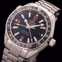 Replica Omega Seamaster Planet Ocean GMT Stainless Steel Black Dial Swiss 8605