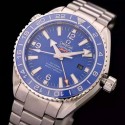 Replica Omega Seamaster Planet Ocean GMT Stainless Steel Blue Dial  Swiss 8605