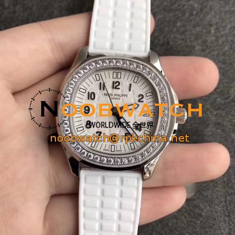 Replica Patek Philippe Aquanaut Luce Ladies 5067A-024 N Stainless Steel & Diamonds White Dial Swiss E23-250SC