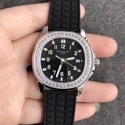 Replica Patek Philippe Aquanaut Luce Ladies 5067A-001 N Stainless Steel & Diamonds Black Dial Swiss E23-250SC