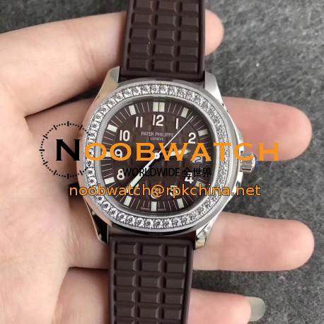 Replica Patek Philippe Aquanaut Luce Ladies 5067A-023 N Stainless Steel & Diamonds Chocolate Dial Swiss E23-250SC