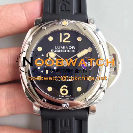 Replica Panerai Luminor Submersible PAM024 XF V2 Stainless Steel Black Dial Swiss 7750