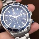 Replica Omega Seamaster Planet Ocean Chronograph 45MM Stainless Steel Blue Dial Swiss 7750