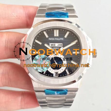 Replica Patek Philippe Nautilus Annual Calendar Moonphase 5726/1A-001 KM V2 Stainless Steel Blue Dial Swiss 324 S QA LU 24H/303