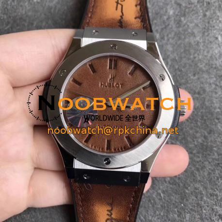 Replica Hublot Classic Fusion Berluti Scritto 511.TX.050T.VR.BER16 SR V2 Stainless Steel Brown Leather Dial Swiss HUB1100