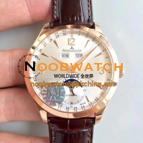 Replica Jaeger-LeCoultre Master Calendar 1552520 KM Rose Gold Silver Dial Swiss Caliber 866/1