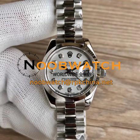 Replica Rolex Lady Datejust 28 279166 28MM WF Stainless Steel Silver Dial Swiss 2671