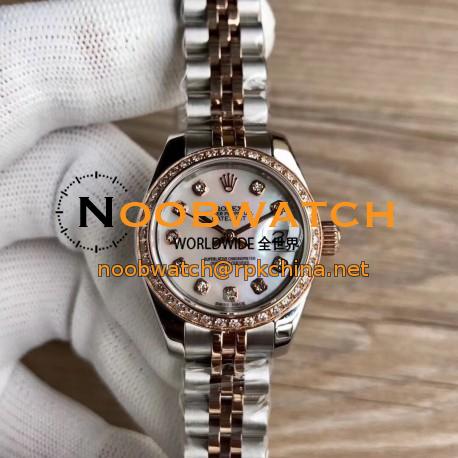 Replica Rolex Lady Datejust 28 279381RBR 28MM WF Stainless Steel & Rose Gold Mother Of Pearl Dial Swiss 2671