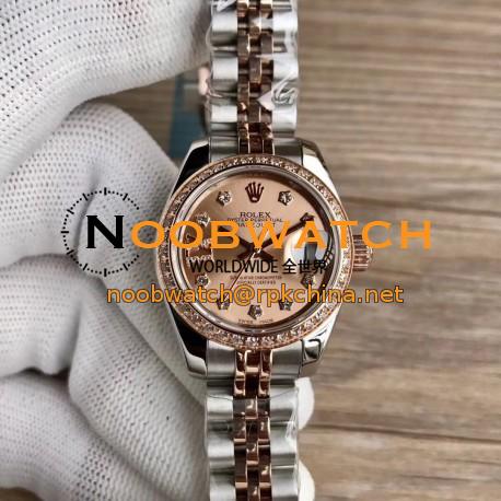 Replica Rolex Lady Datejust 28 279381RBR 28MM WF Stainless Steel & Rose Gold Rose Gold Dial Swiss 2671