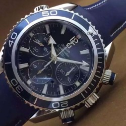 Replica Omega Seamaster Planet Ocean Chronograph 45MM Stainless Steel Blue Dial Swiss 7750