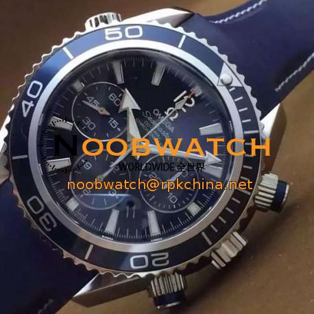 Replica Omega Seamaster Planet Ocean Chronograph 45MM Stainless Steel Blue Dial Swiss 7750