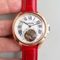 Replica Ballon Bleu De Cartier Flying Tourbillon HPI00716 39MM TF Rose Gold White Dial Swiss 9452MC