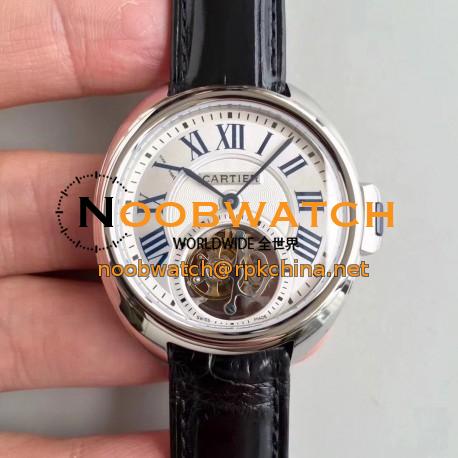 Replica Ballon Bleu De Cartier Flying Tourbillon HPI00716 39MM TF Stainless Steel White Dial Swiss 9452MC