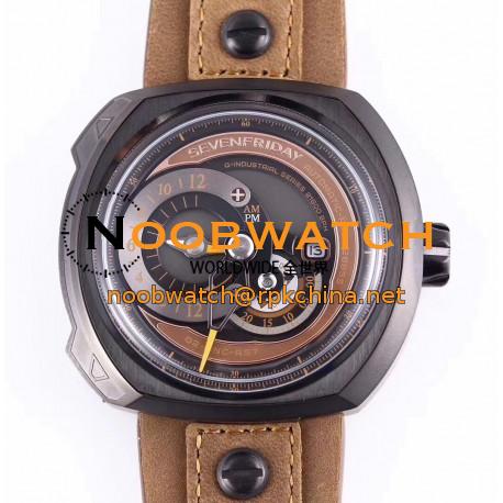 Replica SevenFriday Q2/03 N PVD Brown Dial Miyota 8215