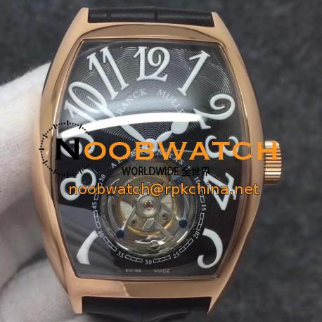 Replica Franck Muller Cintree Curvex Imperial Tourbillon 8880 T FM Rose Gold Black Dial Swiss Tourbillon