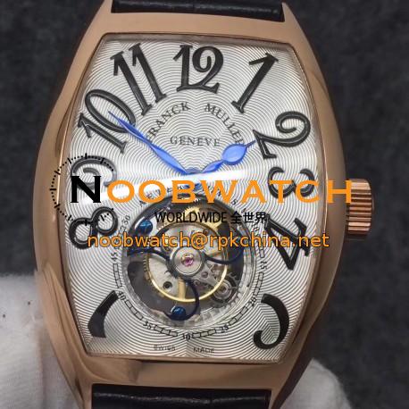 Replica Franck Muller Cintree Curvex Imperial Tourbillon 8880 T FM Rose Gold Silver Dial Swiss Tourbillon