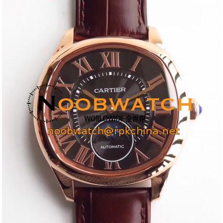 Replica Drive de Cartier Moonphase WGNM0008 N Rose Gold Black Dial Swiss 1904-LU MC