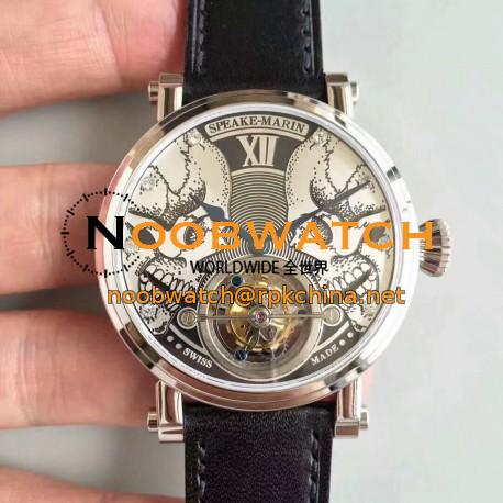 Replica Speake Marin 2002 EQ Stainless Steel White Skull Dial Swiss Tourbillon