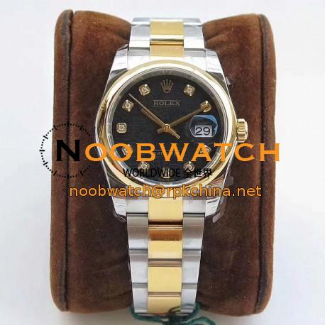 Replica Rolex Datejust 36MM 116234 DJ Stainless Steel 904L & Yellow Gold Black Anniversary Jubilee Dial Swiss 3135