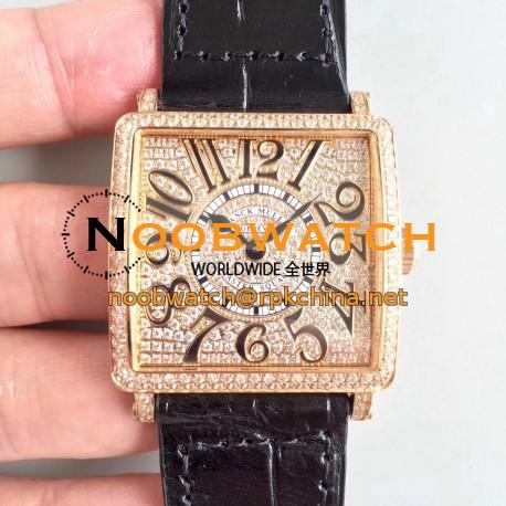 Replica Franck Muller Master Square Ladies 6002 M QZ D GF Rose Gold & Diamonds Diamond Dial Swiss Quartz