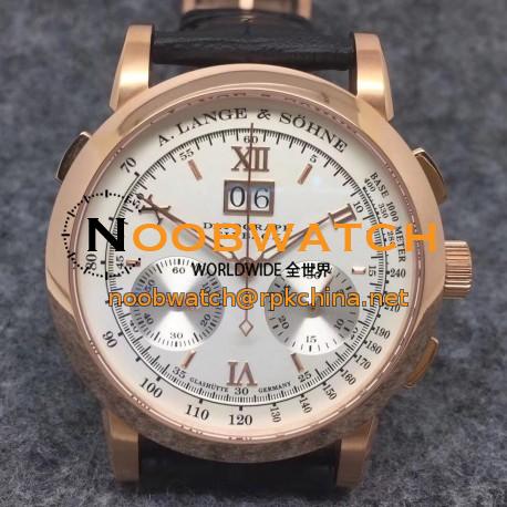 Replica A. Lange & Sohne Datograph Flyback BM Rose Gold White Dial Swiss Lemania