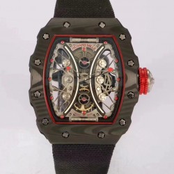 Replica Richard Mille RM53-01 Tourbillon Pablo Mac Donough KV Forged Carbon Skeleton Red Dial M9015