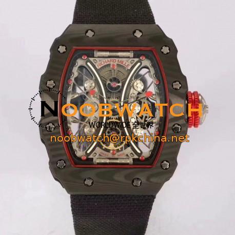 Replica Richard Mille RM53-01 Tourbillon Pablo Mac Donough KV Forged Carbon Skeleton Red Dial M9015