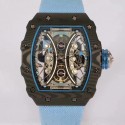 Replica Richard Mille RM53-01 Tourbillon Pablo Mac Donough KV Forged Carbon Skeleton Blue Dial M9015