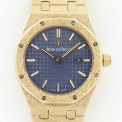 Replica Audemars Piguet Royal Oak Frosted Gold Quartz 33MM 67653 OM Rose Gold Blue Dial Swiss 3132