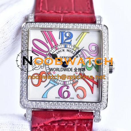 Replica Franck Muller Master Square Ladies 6002 M QZ D  GF Stainless Steel & Diamonds White Dial Swiss Quartz