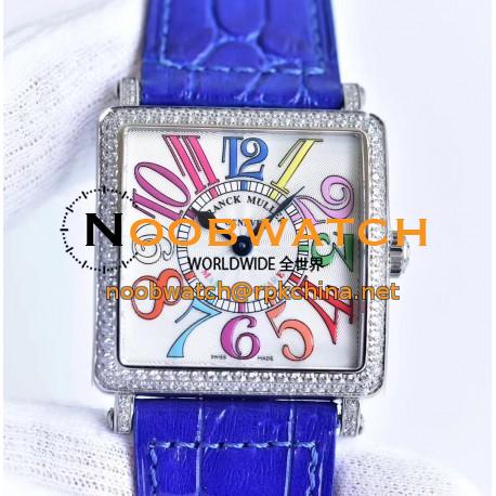 Replica Franck Muller Master Square Ladies 6002 M QZ D  GF Stainless Steel & Diamonds White Dial Swiss Quartz