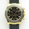 Replica Rolex Daytona Cosmograph 116518LN JH Yellow Gold Black Dial Swiss 4130 Run 6@SEC