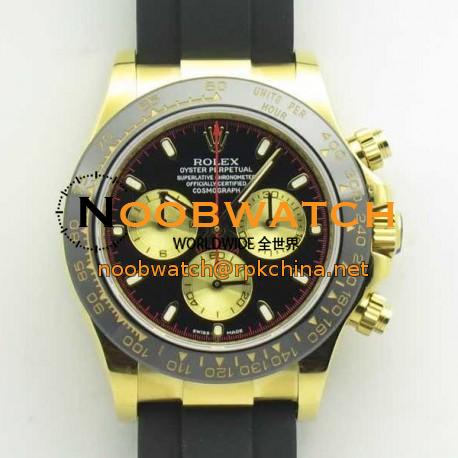 Replica Rolex Daytona Cosmograph 116518LN JH Yellow Gold Black Dial Swiss 4130 Run 6@SEC