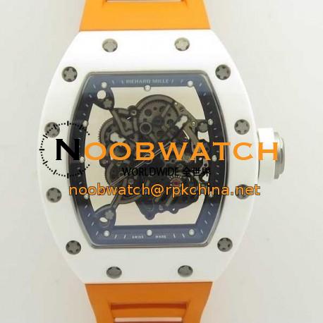 Replica Richard Mille RM055 KV V2 White Ceramic Skeleton Dial M8215