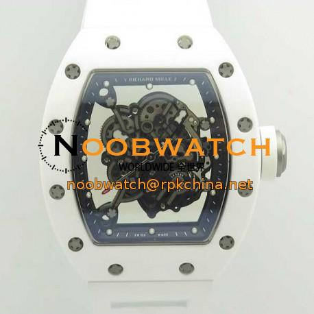 Replica Richard Mille RM055 KV V2 White Ceramic Skeleton Dial M8215