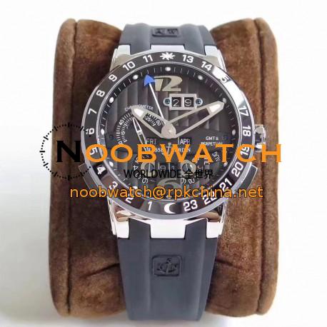 Replica Ulysse Nardin El Toro GMT +/- Perpetual Calendar 320-00-3 TWA Stainless Steel Black Dial Swiss UN-32