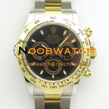 Replica Rolex Daytona Cosmograph 116503 BP Yellow Gold & Stainless Steel Black Dial Swiss 4130 Run 6@SEC