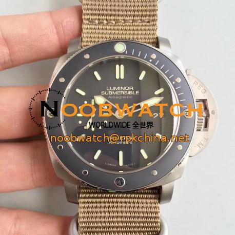 Replica Panerai Luminor Submersible 1950 Amagnetic 3 Days Automatic PAM389 VS Titanium Black Dial Swiss P9000