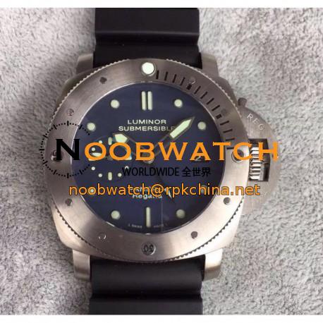 Replica Panerai Luminor Submersible GMT Regatta PAM371 ZF Titanium Black Dial Swiss P9001