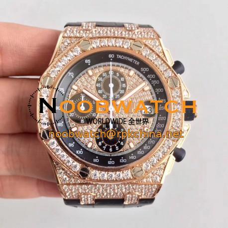 Replica Audemars Piguet Royal Oak Offshore 26067OR.ZZ.D002CR.01 JF V3 Rose Gold & Diamonds Diamond Dial Swiss 7750