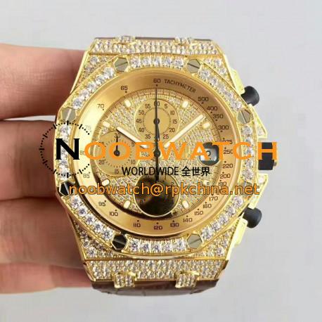 Replica Audemars Piguet Royal Oak Offshore 26067OR.ZZ.D002CR.01 JF V2 Yellow Gold & Diamonds Diamond Dial Swiss 7750