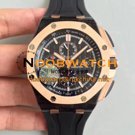 Replica Audemars Piguet Royal Oak Offshore QE2 Cup 2016 26406FR.OO.A002CA.01 JF V5 Forged Carbon Black Dial Swiss 3126